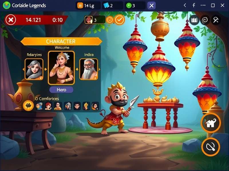 Coriander Legends gameplay screenshot showing character in fantasy environment